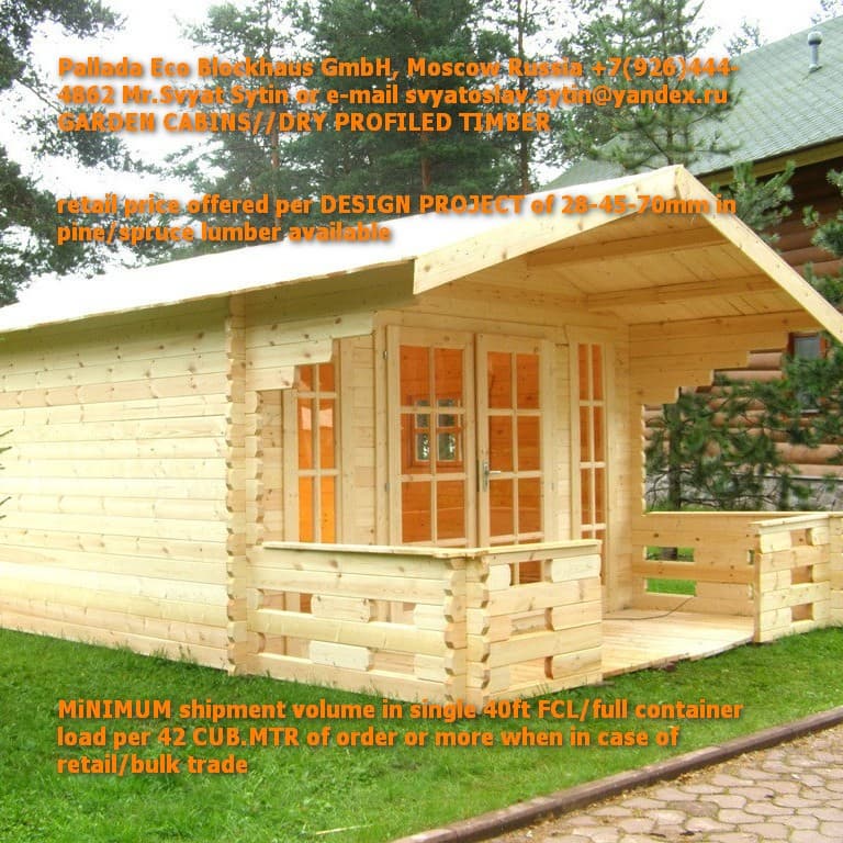 DRY timber GARDEN CABINS _prefab sets of constructions_